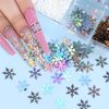 6 Grids Snowflake Nail Art Stickers Decals 3D Snowflake Nail Glitter Sequins Holographic Laser White Gold Silver Snowflake Nail Art Glitter Flakes Christmas Nail Sequins Winter Xmas Snow Nail Glitter