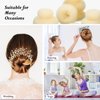 Hair Bun Maker Set 6 PCS - Ring Style Hair Bun Donut (1 L, 2 M and 3 S) with Pins 5 Elastic Bands, 20 Hair Bobby and 4 Pony Hair Tools for Women & Girls Kids (Blonde)