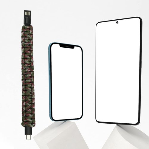 5Pcs USB Charging Cable Bracelet Type C Wrist Data Charger Transfer Woven Cord Portable Cell Phone Accessories