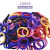 WKJHO 120PCS Multicolour Hair Ties for Women Girl,Black Elastics Hair Ties No Damage Ponytail Holder for Thick/Thin Hair Accessories,Soft Cotton Cloth Seamless Hair Bands