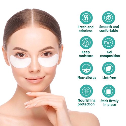 50 Pairs Under Eye Pads, Eyelash Extension Eye Pad for Lash Extensions, Hydrogel Eye Patch DIY False Eyelash Lash Extension Makeup Eye Gel Pad