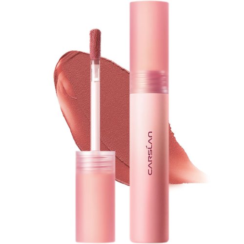 CARSLAN Velvet Matte Lipstick, High Pigment Lip Mud, Longwear, Lightweight, Smooth, Moisturizing Lipstick with Vitamin E, Hyaluronic Acid, GM02