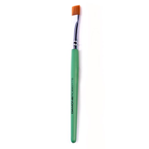 Damone Roberts Brow Highlighter Brush - Professional Quality, Designed for Years of Use - Soft Vegan Bristles - Concealer, Clean Up, and Flat Definer Brush - Cruelty-free Beauty Green