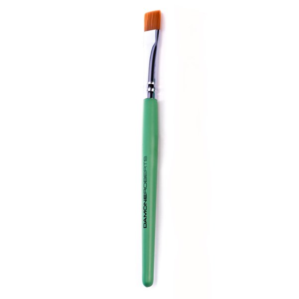 Damone Roberts Brow Highlighter Brush - Professional Quality, Designed for Years of Use - Soft Vegan Bristles - Concealer, Clean Up, and Flat Definer Brush - Cruelty-free Beauty Green