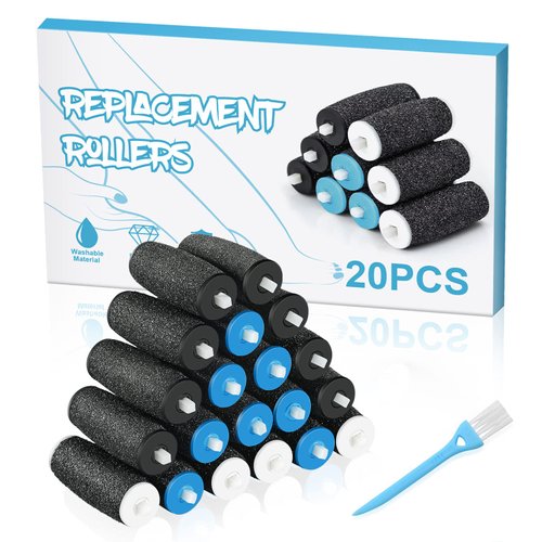 [10/20Pcs] Pedi Replacement Rollers ​Compatible with Amope Pedi Perfect Refills Electronic Foot File,with 8 Extra Coarse&8 Regular&4 Soft, for Foot Scrubber Callus Remover, Ped Egg Powerball for Feet