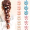 CUBACO 12pcs Mini Flower Hair Clips for Girls, Small Hair Decoration for Girls Hair Accessories for Girls