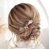Casdre Rhinestone Hair Comb Gold Vintage Hair Piece Crystal Side Comb Evening Party Hair Accessories for Women and Girls