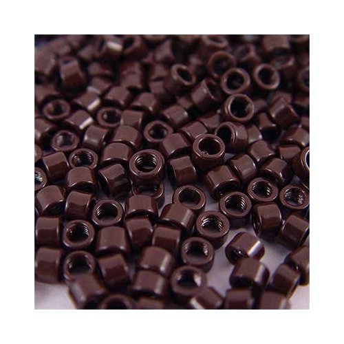 250 PCS 4 mm Dark Brown Color Screw Thread Micro Ring Beads Locks for I Tip Stick Feather Human Hair Extensions