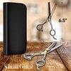 ShearGuru Professional Barber Kit/Salon Haircut Scissors Cutting Set - 6.5"-Straight Edge Razor Sharp Barber Scissors + Texturizing Thinning Shears Styling Hair for Women Men
