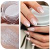 PrettyDiva Glazed Donut Chrome Powder White Nail Powder Chrome Powder Magic White Glazed Chrome Powder for Nails High Gloss Pearlescent Chrome Nail Powder for DIY Nail Art 1g/Jar (Doughnut)