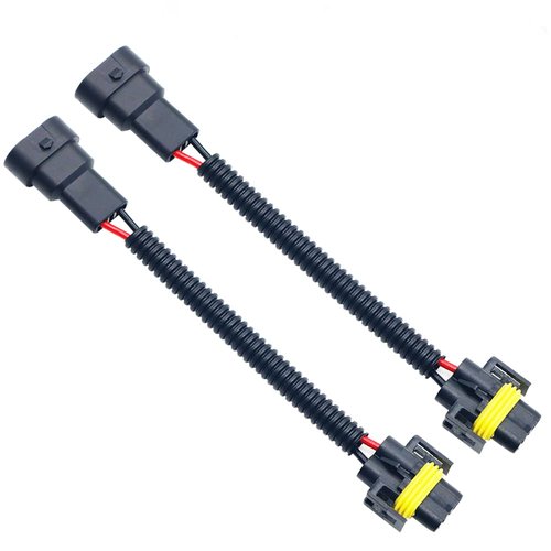 9005 HB3 9006 HB4 Male to H11 H8 H9 Female Conversion Connector Wiring Harness Headlight Fog Light Plug Cable Socket Connector (9005 9006 Male to H11 Female)