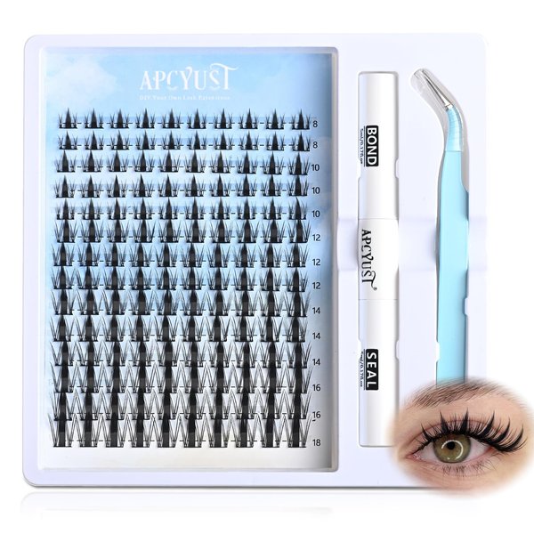 APCYUST Fairy Lash Clusters Kit 9mm-18mm Manga Lash Clusters C curl Anime Eyelash Clusters Wet-Look Spiky Lash Extension Kit Individual Spike Lashes DIY Volume Natural Lash Clusters with Spikes