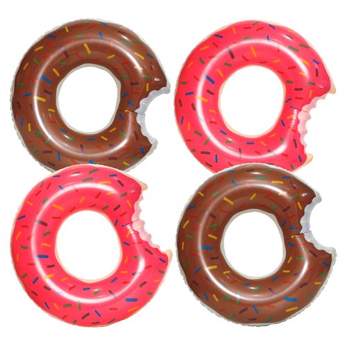 DMAR Donut Pool Floats Set of 4 Donut Pool Floatie Donut Tube Pool Doughnut Pool Float Donut Inflatables 30" (4 Pack)