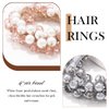 Fashey Pearl Hair Tie Fancy Ponytail Holders Beaded Hair Scrunchies Pearls Hair Accessories for Women（Pack of 3） (Type B)