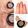 Afflano Shimmery Nude Brown Eyeshadow Highly Pigmented, Sparkle Intense Color Brown Glitter Eyeshadow Palette Single, Long Lasting, Blendable, Daily Wear, Neutral Metallic Glitter Eyes Look, 5H