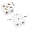 uxcell 2 Way Ceramics Terminal Blocks High Temp Porcelain Ceramic Connectors 21.5x19.5x14.2mm for Electrical Wire Cable 10 Pcs