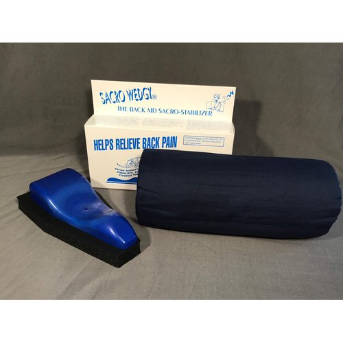 Sacro Wedgy - MALE Version * COMPLETE SYSTEM: Includes Sacro Wedgy and Cervical Support Pillow. - The Back Aid Sacral Stabilizer - Helps Releive Back Pain