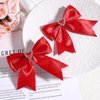 TIESOME Satin Bow Hair Clips, 2 PCS Bowknot Hair Clips Cute Sweet Heart Rhinestones Ribbon Hairpins Bow Hair Barrettes Christmas New Year Valentines Day Hair Accessories for Women (Red)