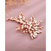 Rumtock Sparkle Rhinestones Beads Rose Gold Hair Comb for Women Girls Wedding Bridal Side Headpiece Jewelry for Special Occasion (Rose Gold)