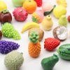 Fruits Mini Resin Figures 30 PCS Pineapple Lemon Strawberry Peach Resin Little Small Figures Garden Play Kitchen Game Party Accessories Dollhouse Decor