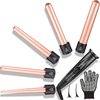 5-in-1 Curling Iron Wand Set, Curling Wand with 5 Pcs Interchangeable Ceramic Barrels (0.35-1.25 Inch), with Heat Protective Glove and 2Clips - Ceramic Coated for Damage-Free Styling - Rose Gold