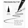 Eyebrow Pencil Black, Brow Pencil with Ultra-Fine 0.01mm Brush-Tip, Multifunctional Liquid Eyeliner & Eyebrow Pen, Waterproof Sweat-Proof Long-lasting Quick Drying Smooth, with Brow Razor & Brush-05#
