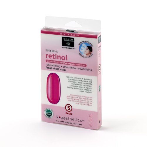 Earth Therapeutics Retinol Facial Sheet Mask Moisturize & Replenish your Face – Preserve Skin