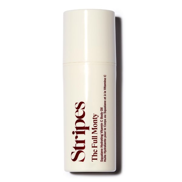 STRIPES Beauty (by Naomi Watts) - The Full Monty Post-Shower Body Oil, Brightens & Hydrates with Squalane & Vitamin C, Improves Skin Softness & Elasticity, for Dry Skin, Travel Sized, 1.0 Fl Oz