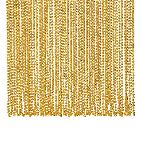 Fun Express Gold Metallic Bead Necklaces - Bulk Set of 48 - Mardi Gras and Party Supplies