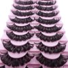 10 Pairs Pack Russian Strip Lashes Faux Mink Volume D Curl Eyelashes (Winged Deep Wave Faux Mink Volume D Curl Eyelashes)