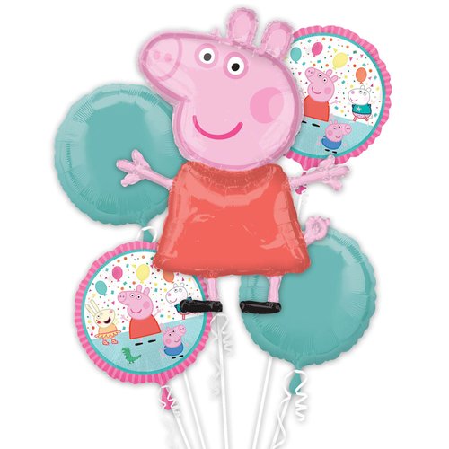Anagram Peppa Pig Foil Balloon Bouquet, Medium, Multicolor