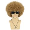 VGbeaty Afro Fluffy Wig for Men or Women Short Curly Brown Rocker Wig California Halloween Hippie Party Cosplay Costume Wig (Brown)