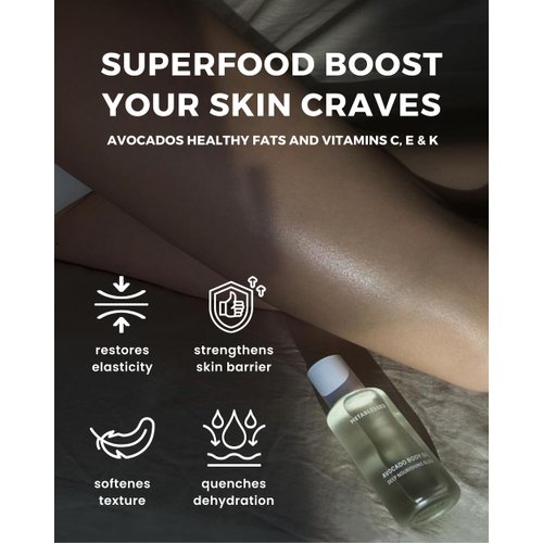 METABLESSED Avocado Dry Body Oil - Deep Nourishing Glow, Fast Absorbing & Non-Greasy Body Moisturizer. Luxurious Soothing Aromatherapy. Sensitive Skin Safe, Clean Beauty 3.38 fl. oz