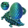 Pigmiss 3D Printed Dragon Egg Crystal Dragon Fidget Toy Full Articulated Dragon Mystery Dragon Eggs with Dragon Inside Home Office Desk Decor Gifts Toys (Laser Green)