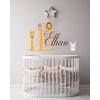 Custom Name Jungle Animal Wall Decal - Baby Custom Name Wall Decal - Animal Name Wall Sticker - Custom Animal Wall Art Decal - Wall Decal for Nursery Decoration (Wide 50"x21" Height)