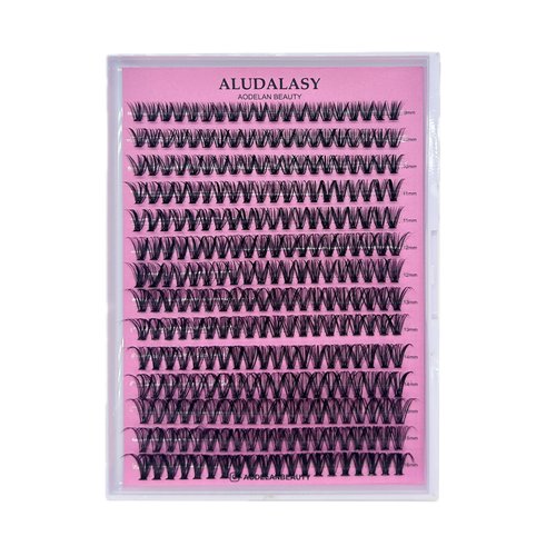 ALUDALASY Lash Clusters 280PCS Wispy Lash Clusters 9-16mm Fluffy Lash Clusters D Curl Natural Lash Clusters DIY Lash Extension for Home Use(30D)