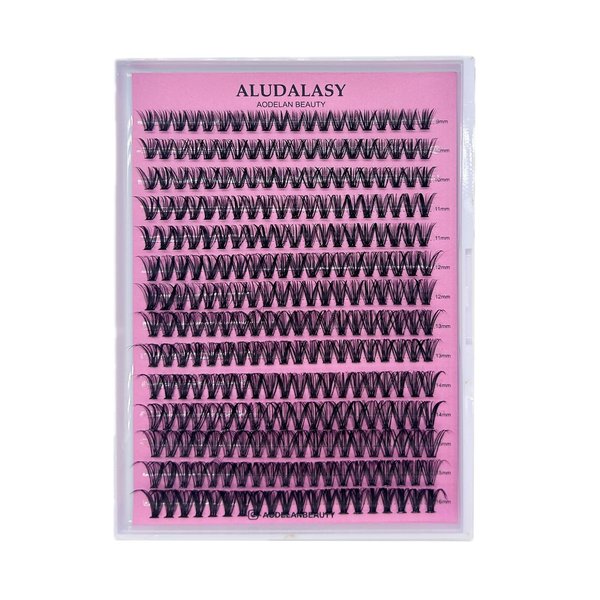 ALUDALASY Lash Clusters 280PCS Wispy Lash Clusters 9-16mm Fluffy Lash Clusters D Curl Natural Lash Clusters DIY Lash Extension for Home Use(30D)