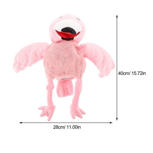 LUOZZY Plush Flamingo Hand Puppet Storytelling Hand Puppet Cartoon Animal Hand Puppet Kids Creative Gifts Parent-child Interaction Toy