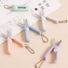 2Pcs Pink Folding Scissors Safe Portable Travel Scissors Foldable Telescopic Cutter Pocket Mini Scissor with Keychain for Cutting, Scrapbooking, Crafting, Sewing Craft Scissors Cutting Tools