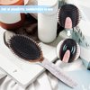 Bling Rhinestone Hair Brush Removing Tangles, Knots, Hair Massaging For Women,Girl Wet and Dry Hair (white)