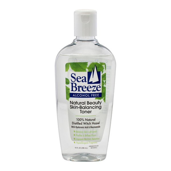 Sea Breeze Skin-Balancing Toner - Pore Cleanse and Hydrating Toner - Facial Toner with Hyaluronic Acid, Niacinamide, Witch Hazel - No Alcohol - 10 oz