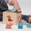 Mentari Toys - Bambino Shape Sorting Cube - Wooden Shape Sorter Toy - Activity Toy with 8 Shapes and Sliding Lid - Toddler Educational Toy - Age 2+