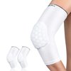 HiRui Elbow Pads, Basketball Baseball Elbow Brace Elbow Support Arm Compression Sleeve Collision Avoidance Elbow Pad for Volleyball Cycling Football Work Out, Women&Men(1Pair) (White, L)