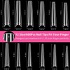 600 Pcs Extra Long Clear Acrylic Nail Tips, AITRAI 3XL No C Curve Coffin Nail Tips for Acrylic Nails Professional Half Cover Acrylic Fake Nails Tips with 2pcs Nail Files for Nail Art DIY,12 Sizes