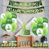 Snake Birthday Decorations 32 Pcs Snake Party Supplies with Green Birthday Banner Cake&Cakecup Topper Balloons for Kids Boys Birthday Party Decor