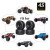 Hobbyfire PreGlued 12mm Hex 1/10 Scale RC Truck Tires and Wheels Compatible with Traxxas Rustler VXL Redcat Volcano Brushless 2s 3s Lipo