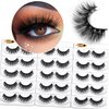Eliace Natural Wispy Lashes Faux 3D Criss Cross Fluffy Lashes Cat Eye lashes Handmade Sexy Fake Eye Lashes, Thick Reusable & Soft False Lashes for Fox Eyelashes, Cat Eye lashes Wispy 15 Pairs | Chloe