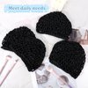 5 Pcs Crochet Wig Cap Soft Wig Net Breathable Hair Net for Wig Sleep Cap Black Mesh Wig Cap Reusable Hair Nets for Women