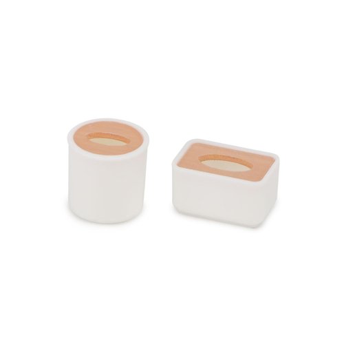Dollhouse Tissue Box 2Pcs Miniature House Accessories, Round Tube & Rectangle Papar Box Set for Toliet Living Room Decoration, Tissue Holder Model for DIY Craft (1:12 Scale)