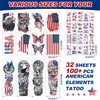 CUTELIILI Independence Day Temporary Tattoo,4th of July Sleeve Tattoo, American Flag Fake Tattoos,Red White and Blue Party Supplies,USA Flag, Memorial Day, Labor Day